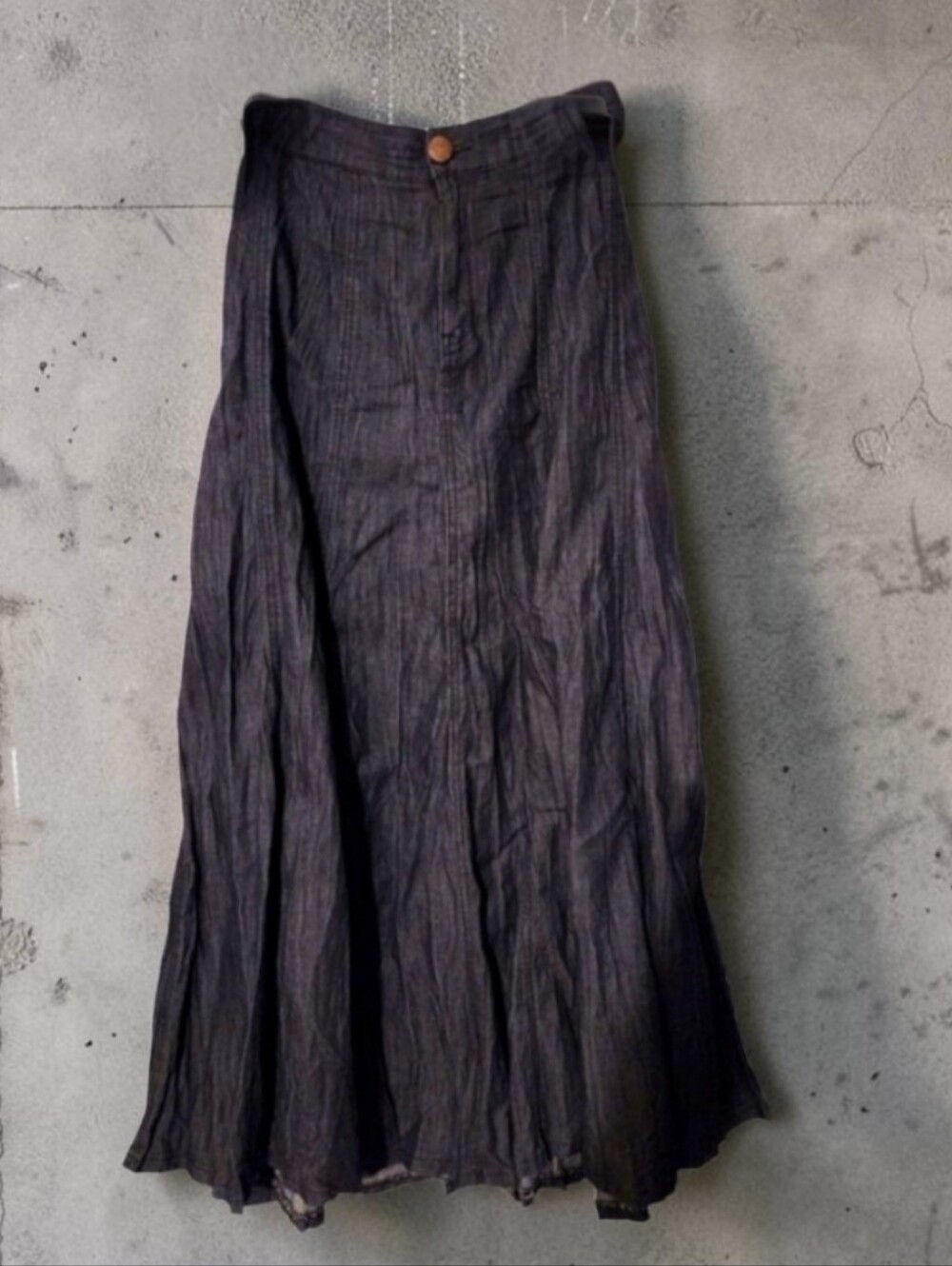 NWOT V Cristina Designer Pleated Denim Maxi Skirt - Picture 3 of 4